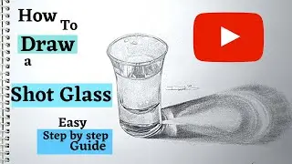 How to Draw a shot glass Easy step by step