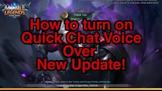 How to turn on Quick Chat Voice on Mobile Legends ||  Basic tutorial || new update