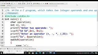7.C program to implement basic arithmetic operators using switch case(+,-,*,/,%)| C Program  LAB |