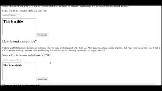 Making a title, subtitle and paragraph