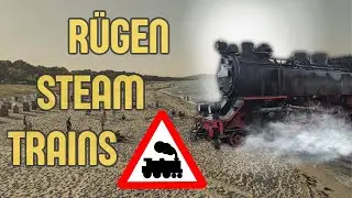 German Steam Trains: Rügen railway at German sea resort | 4K