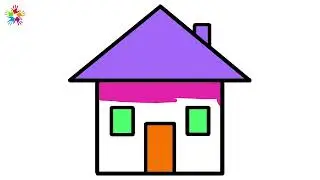 How to draw a house from shapes Drawing ,coloring ,painting house from shapes for kids and toddlers.