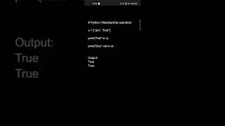 Python l Membership operators