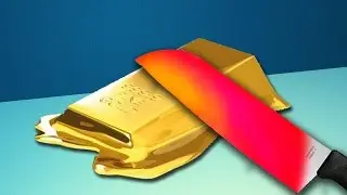 EXPERIMENT Glowing 1000 degree KNIFE VS GOLD BAR! №1