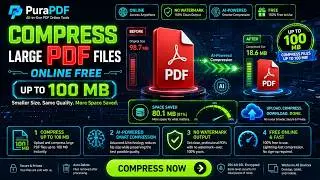 Compress large PDF files online free up to 100mb