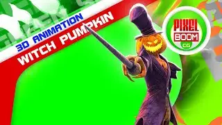 Green Screen Halloween Witch Pumpkin 3D Animations - PixelBoomCG