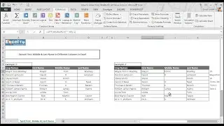 Extract First, Middle and Last Name from One Cell Into Separate Cells In Excel