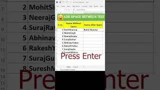 😲Smartly Add Space Between Text in Excel | Shortcut Keys to Add space between Text in excel