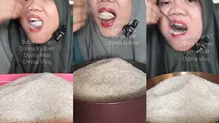 DYMA KULINER 💕Kompilasi Pakai Jilbab Hijau💕Makan Beras Mentah 💕 