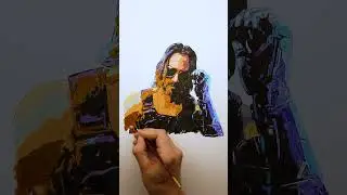 Drawing Keanu Reeves from Matrix and Cyberpunk! (Рисуем Киану Ривз из Матрицы и Киберпанка)  #shorts
