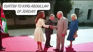 CAMILLA nice CURTSY TO KING ABDULLAH OF JORDAN#QUEENRANIA #YOUTUBESHORTS #SHORTSFEED CATHERINE