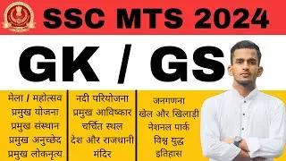 SSC MTS GS 2024 | SSC MTS GS Practice Set | SSC MTS 2024 GK By Shubham Sir