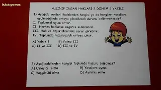 4.sınıf insan hakları 2.dönem 2.yazılı  @Bulbulogretmen   #insanhakları #yazılı #sınav #4sınıf