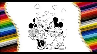 How to draw Mickey Mouse and Minnie Mouse  Как нарисовать Микки и Минни Маус