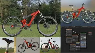 Low-Poly E-Bike Red Version - Blender 2.92