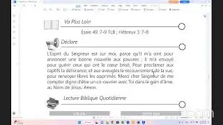 LA PRIERE MATINALE ET LA TEEVO: 21 FEVRIER 2023