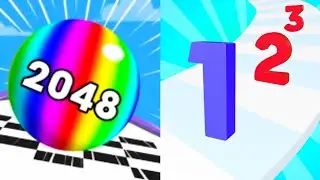 2048 Ball Run vs Number Merge Run 3D / Satisfying Gameplay All Max Levels