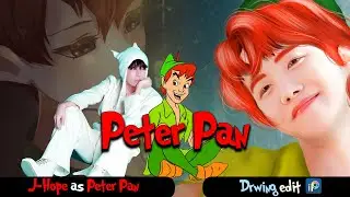 BTS J-Hope as Peter Pan Drawing Edit Speed Art | BTS Fan Art 