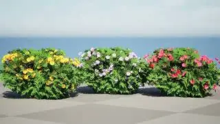 Cameo Flowering Quince Bush 3D animation with unreal