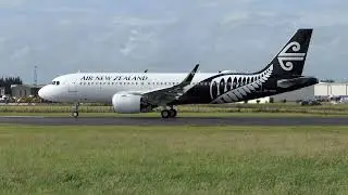 [4K] Palmerston North Airport - Air New Zealand Airbus A320-271N ZK-NHB Take off RWY25 - 9/12/2021