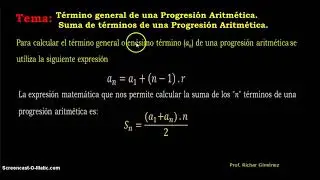 3ero Matemática. Semana 20 al 24 setiembre.  Progresión aritmética