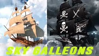 SKY Galleons - Looping Animations - C4D, Octane, After Effects