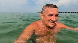 #Анапа. Сегодня 19.06.2023. Чёрное море. Пляж « КРИСТАЛЛ».Утро 9.00. Воздух 21. Море 21. Купание.