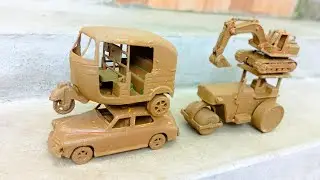 Muddy Road Roller And Tata Dumper Accident Pulling Out JCB 5CX? Tata Tipper | Jcb Cartoon | Tractor