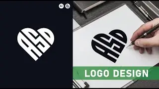How To Design Modern Monogram Logo design illustrator || ASD Letter Logo