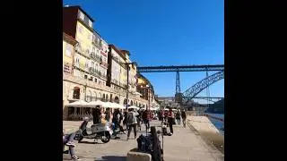 Cais da Ribeira, riverfront promenade in Porto, Portugal Part#1
