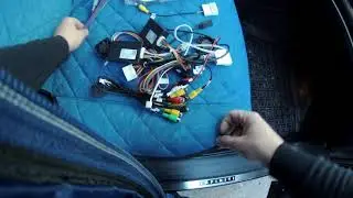 Infiniti QX60 Junsun radio installation, connect the wires. Stage 1.