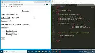 Creating  bio-data  Using HTML Tags