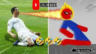 Real football vs stickman | meme vs stickman | stickman Dismounting funny moments | best falls