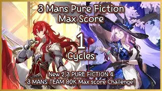 [HSR] : 2.3 Pure Fiction 4 - E1S0 Argenti & E0S0 Jade 3 man 80K Score Challenge!!