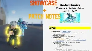 [YBA] Stone Free Showcase + Update 1 Patch Notes