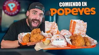 COMIENDO en POPEYE POLLO FRITO por PRIMERA VEZ *pido todo lo que veo*