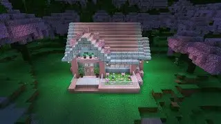 How to Build a cherry Blossom Amazing House tutorial Minecraft | #minecrafthouse #survivalmode