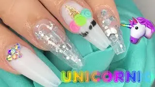 UÑAS de UNICORNIO🦄MiLKY WHITE UNICORN NAILS