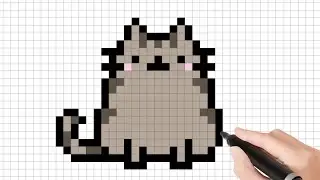 Cara menggambar Kucing Pusheen Cat | Easy Pixel Art