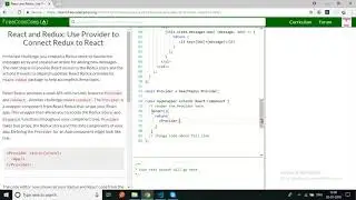 freecodecamp-React and Redux Use Provider to Connect Redux to React-soluction
