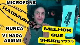 Microfone Haomuren, dinâmico USB e XLR, para rádio, podcast e estúdios.