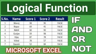 Logical Functions in Excel | If, or, and, true, false | How To Use Logical option in excel? #logical