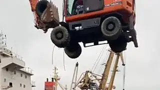 Doosan DX 140 Excavator Unloading From Ship || @niazmuhammad3