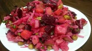 Винегрет с квашеной капустой! Пошаговый рецепт!