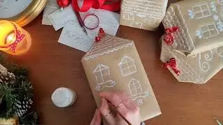 Confezione regalo natalizia: ecco come realizzare Gingerbread house con carta pacco