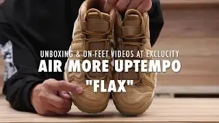Nike Air More Uptempo Flax Unboxing & On feet Video at Exclucity
