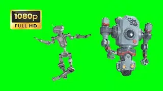 Robots bailando en chroma key HD con música sin derechos de autor