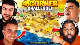 The 4 CORNER CHALLENGE on Haunted Warzone Rebirth Island!