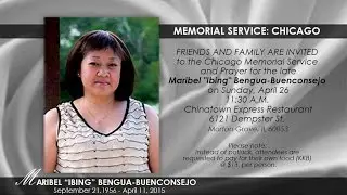 CHICAGO MEMORIAL SERVICE AND PRAYER for Maribel 