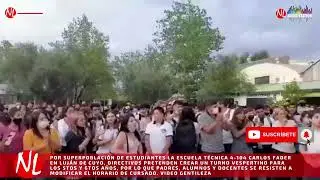 Reclamo de padres y alumnos de la Escuela 4-104 Carlos Fader